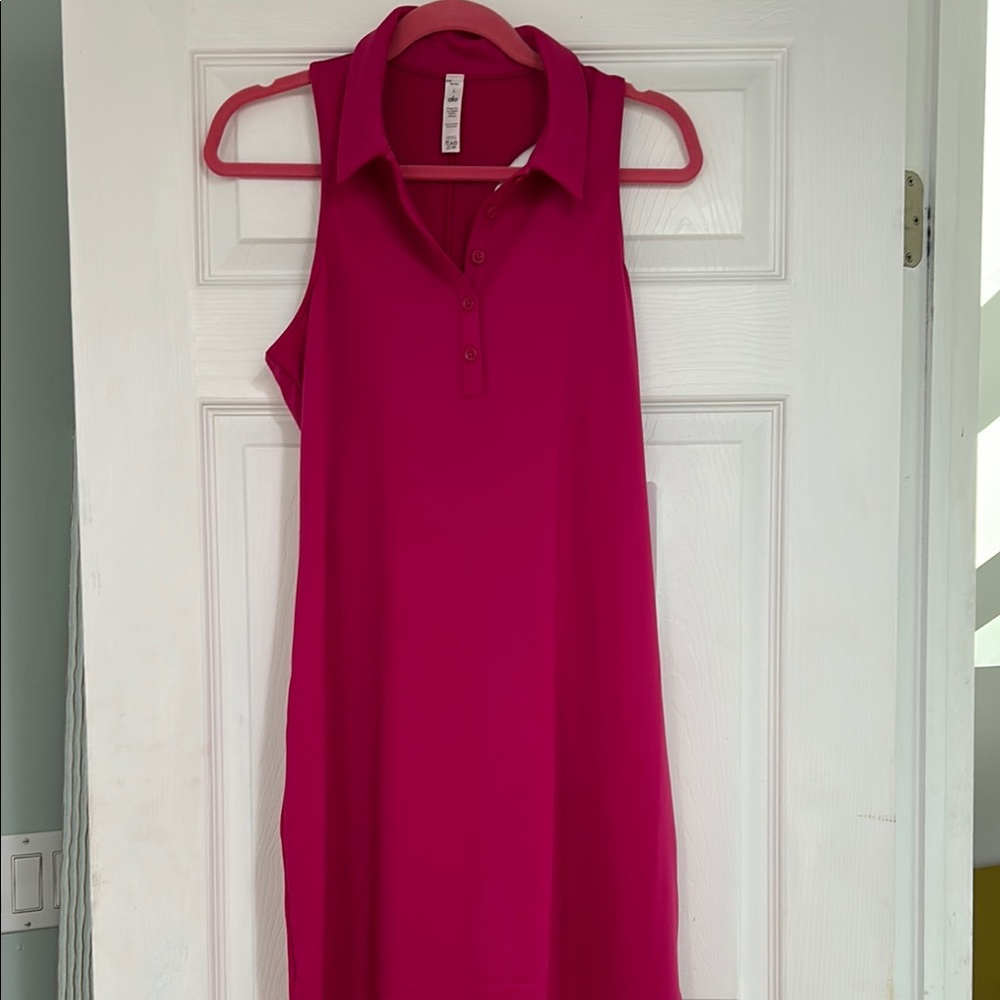 Alo Yoga Sleeveless Pink Polo Tennis Dress - NWT - L
